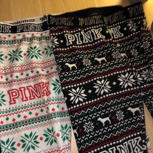 PINK Christmas Leggings SET